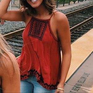 Flowy tank top with tie back